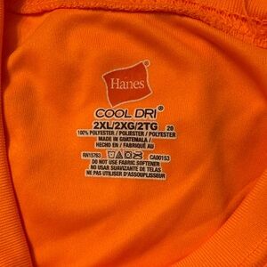5 Hanes Cool DRI Bright Orange Long Sleeve Fishing Hunting Shirts sz 2XL